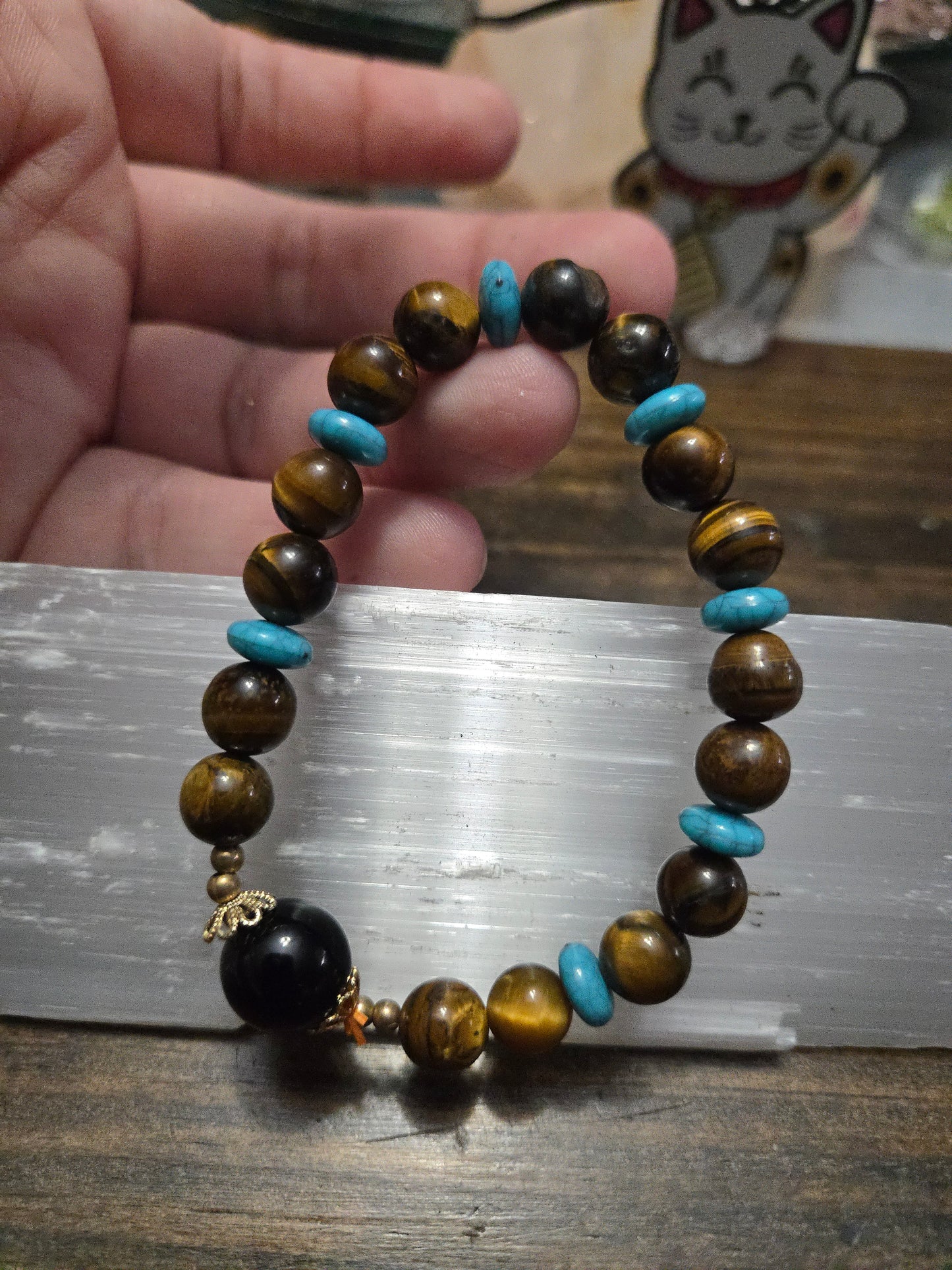 Protection| Self Worth| Balance Emotions| Courage|Self Confidence|Tigers Eye|Turqoise| Obsidian|Bracelet