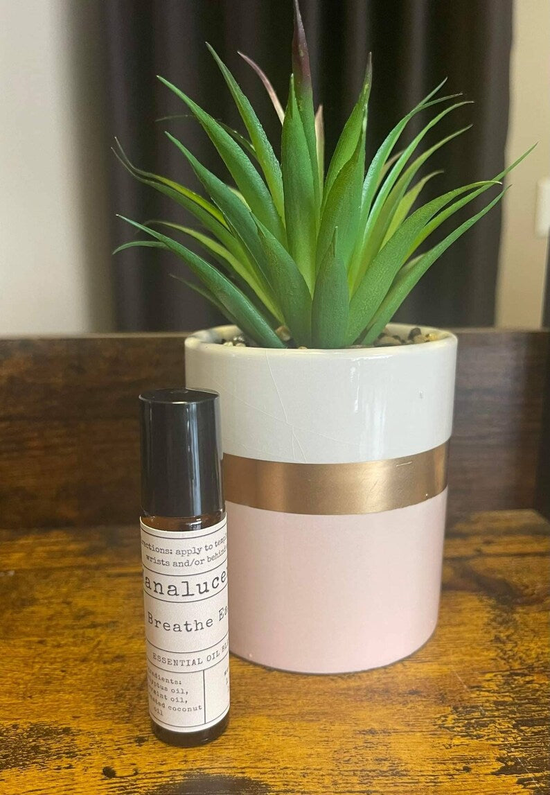 Breathe Easy essential oil blend, essential oil roller blends, self care gift for mom, eucalyptus peppermint roller, sinus congestion relief