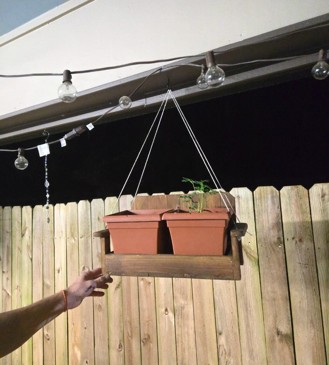 Squirel feeder| Bird feeder| double planter swing | handcrafted cedar wooden hanging plant box