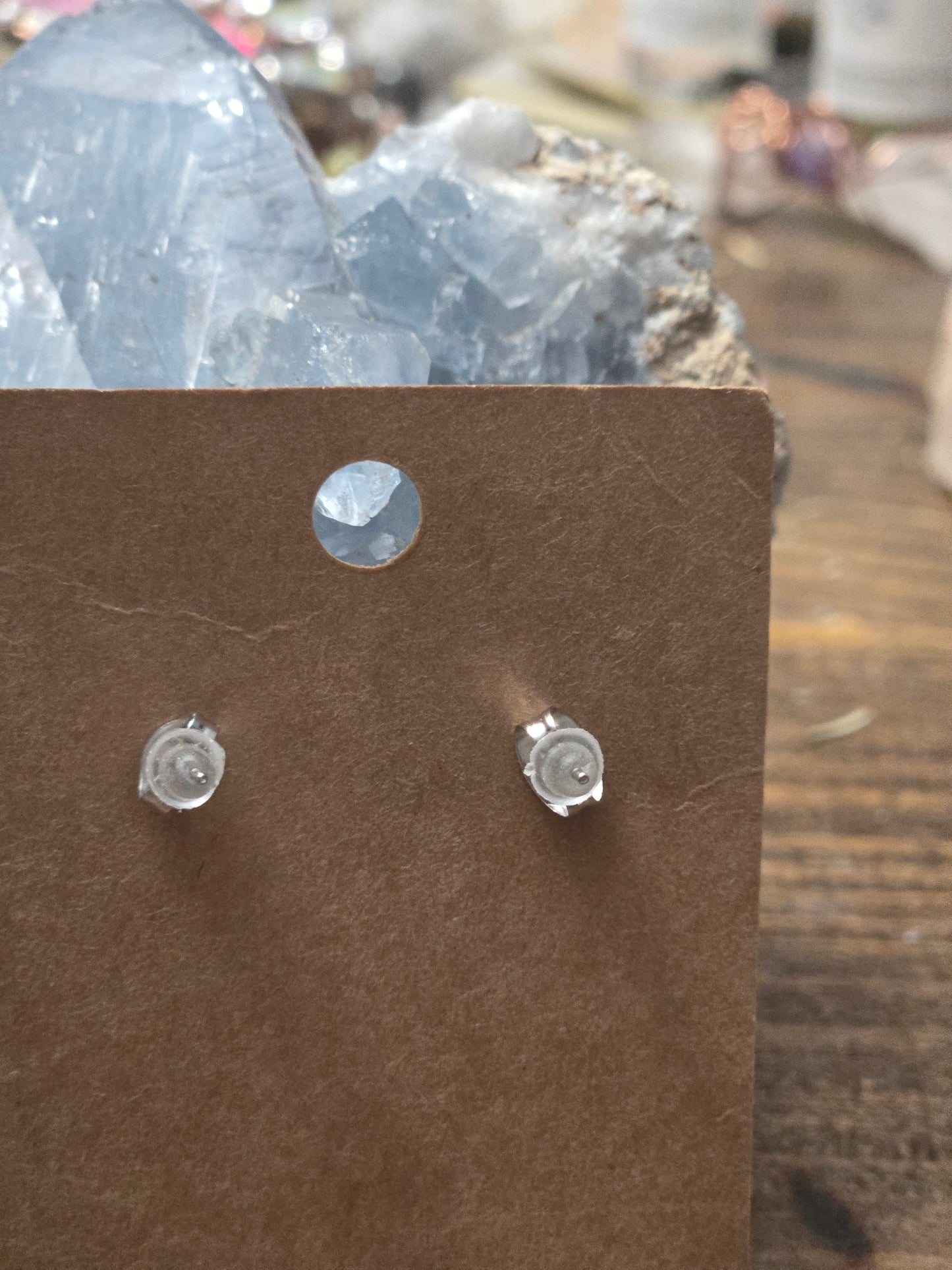 Evil Eye Stud Earrings with black white design Protection & Positive Energy