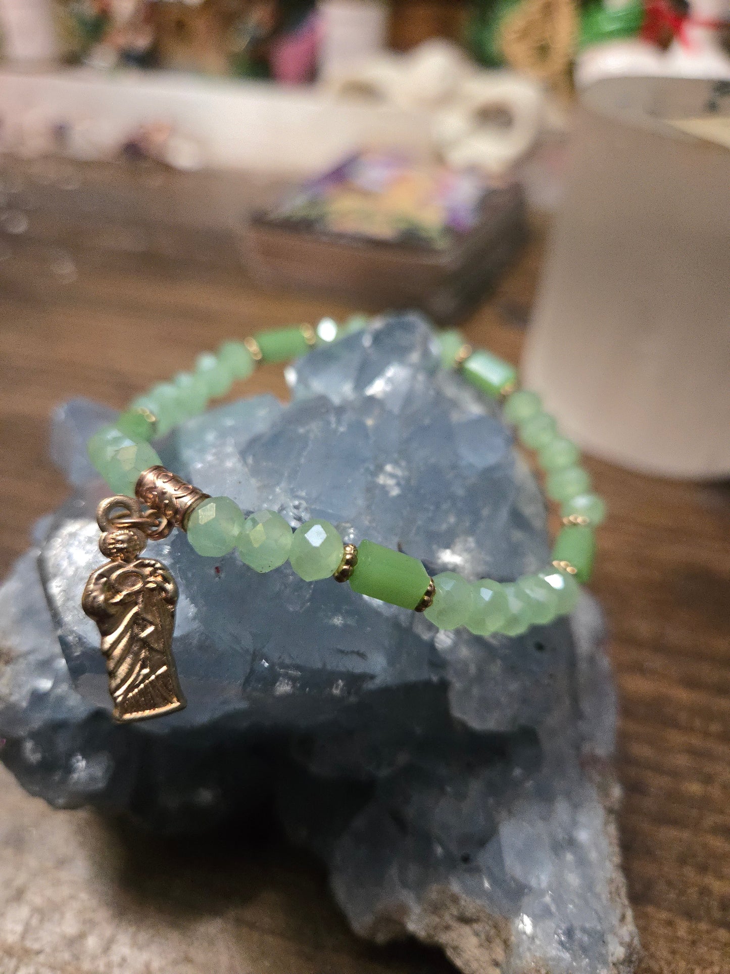 Light Green St. Jude| Judas Beaded Bracelet – Hope, Miracles & Protection