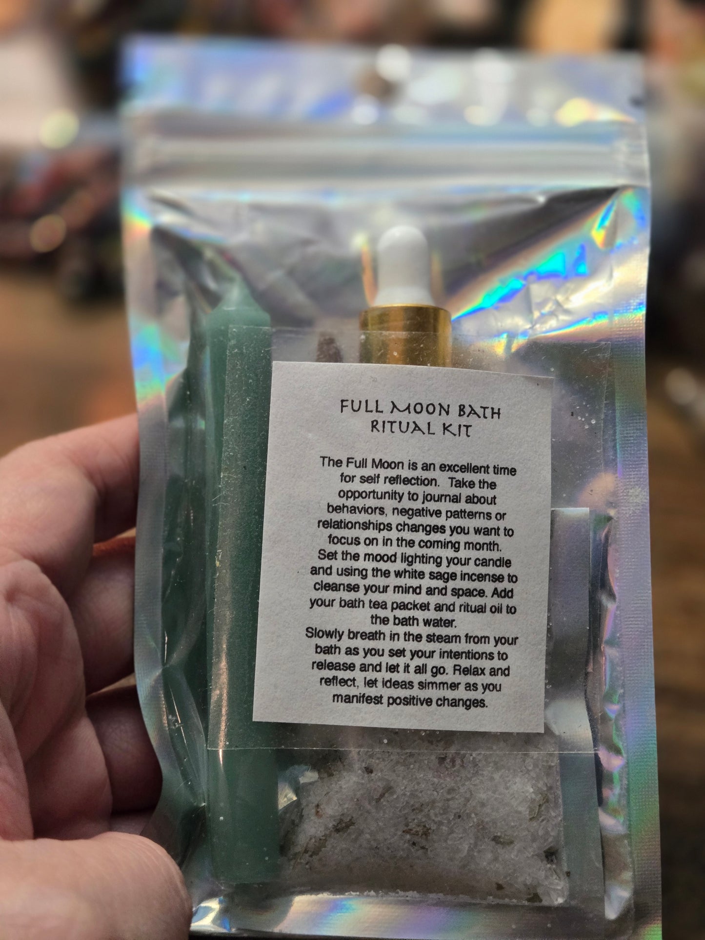 Full Moon Ritual Kit – Candle • Manifestation Oil • Spiritual Bath Tea • Sage Incense