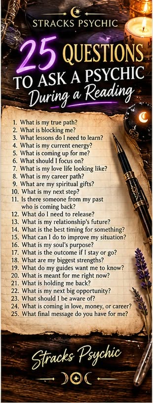 25 Questions to ask a psychic during a reading