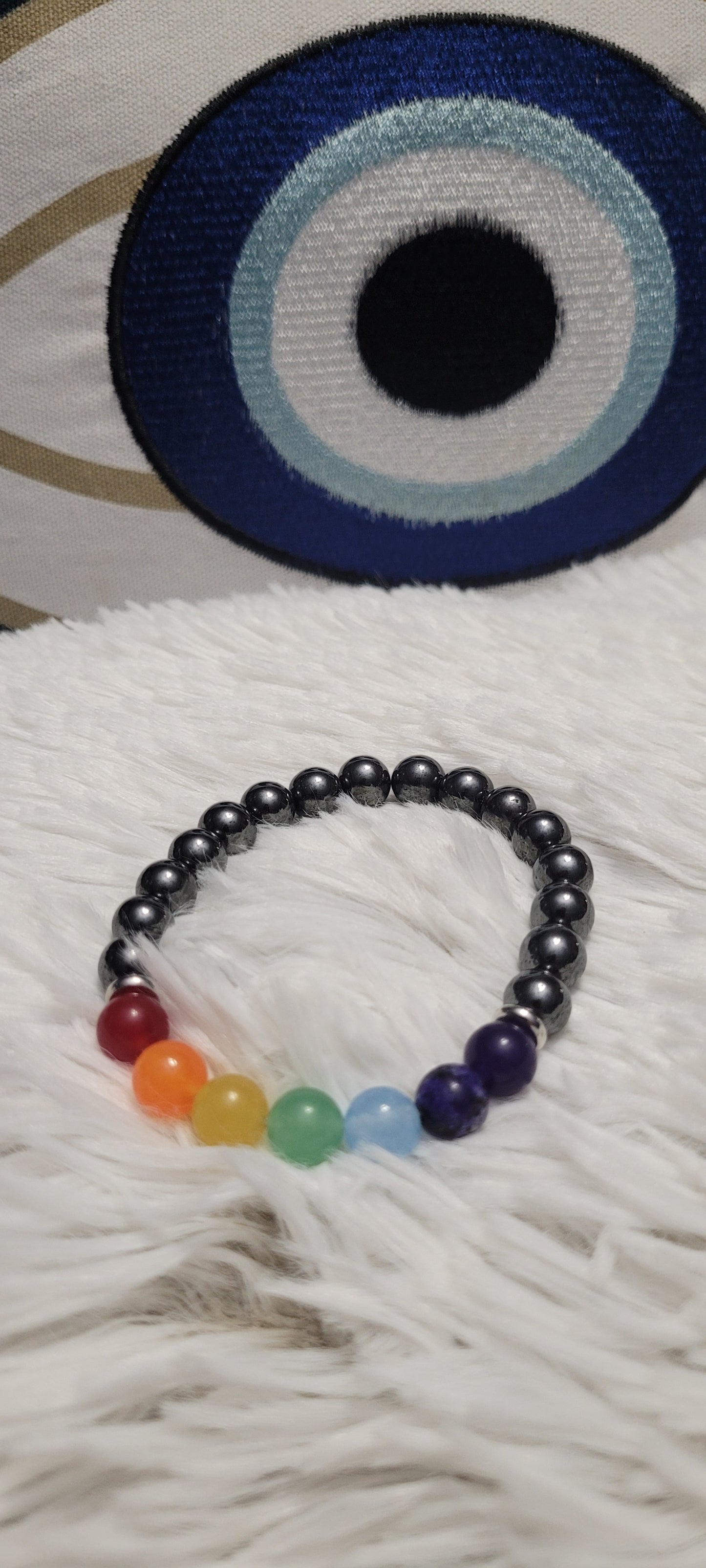 Hematite and chakra bracelet