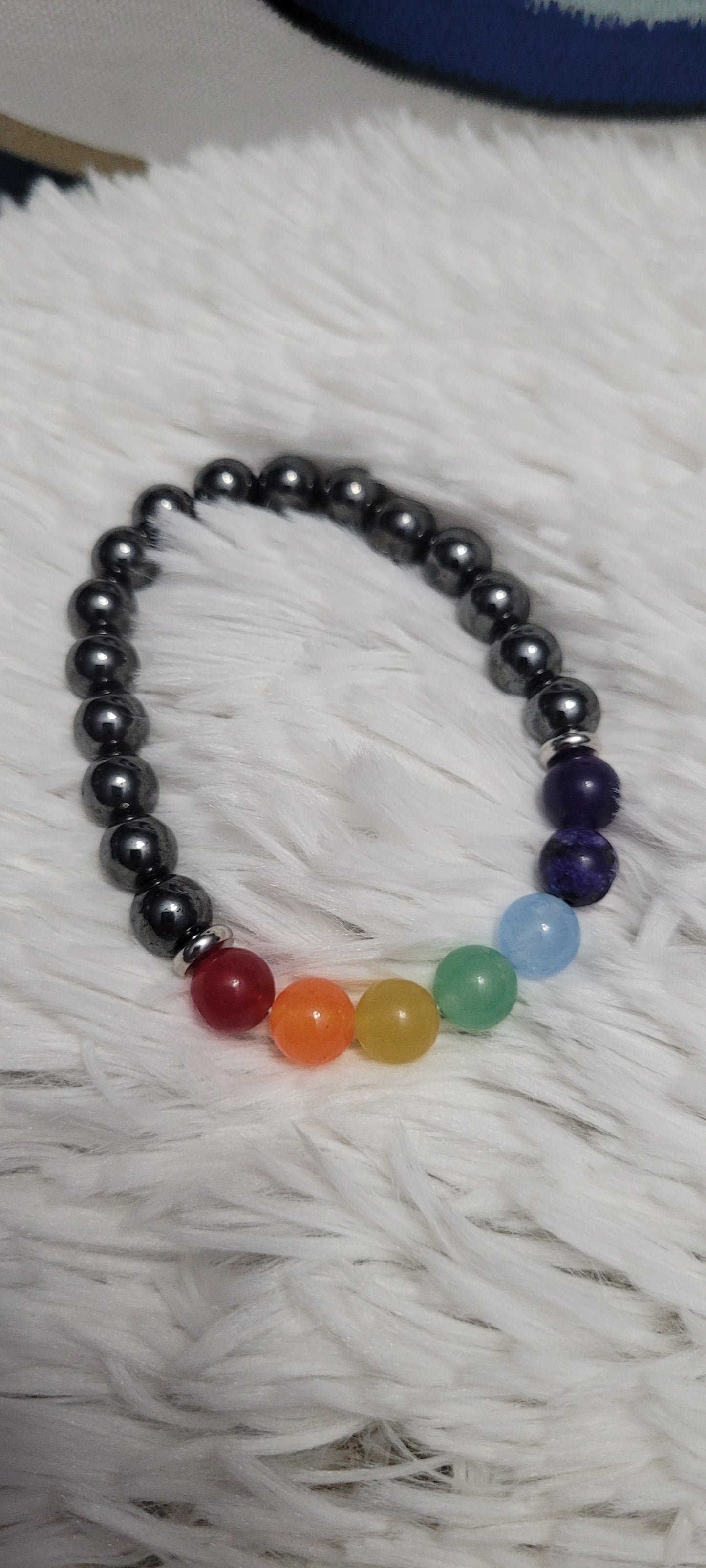 Hematite and chakra bracelet