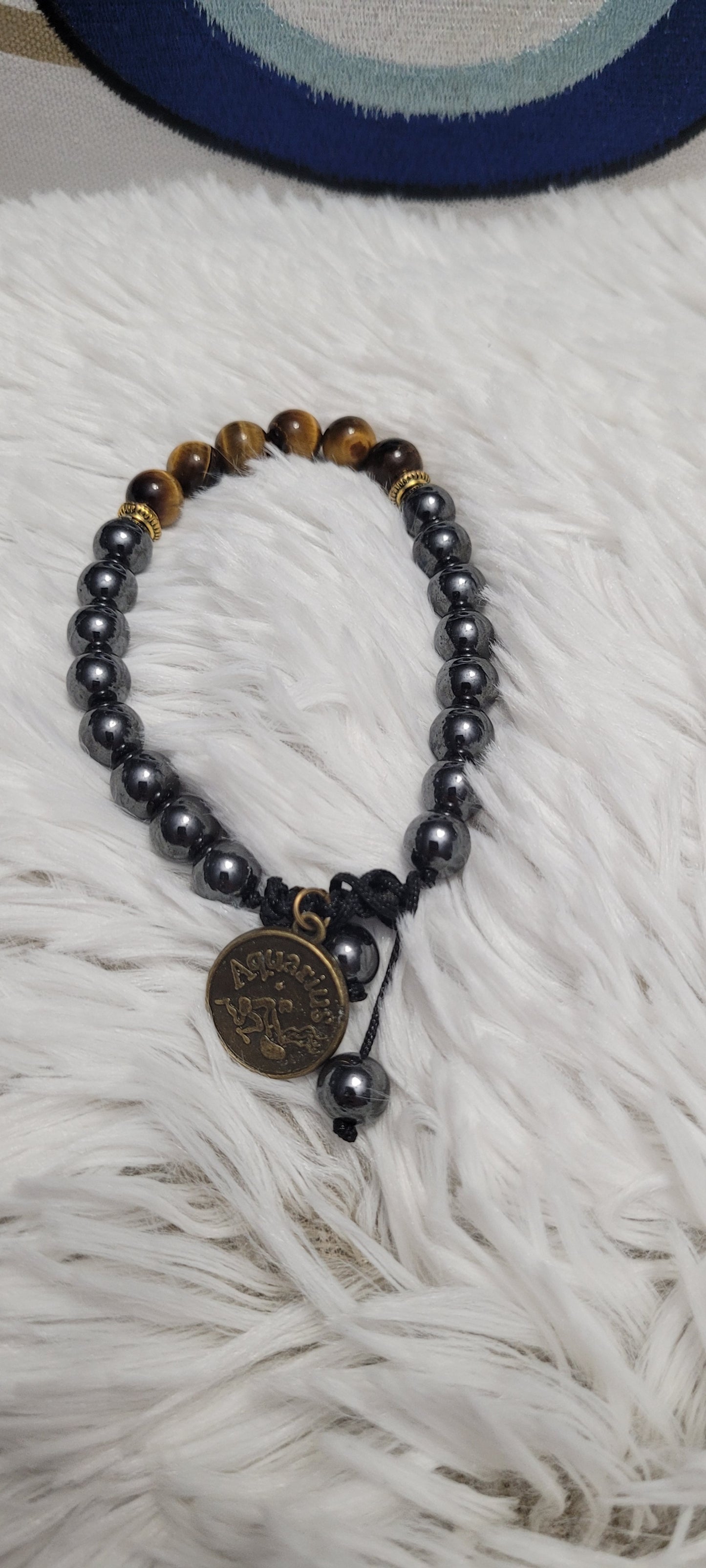 Zodiac protection of negative energy bracelet| Hematite| Tigers eye