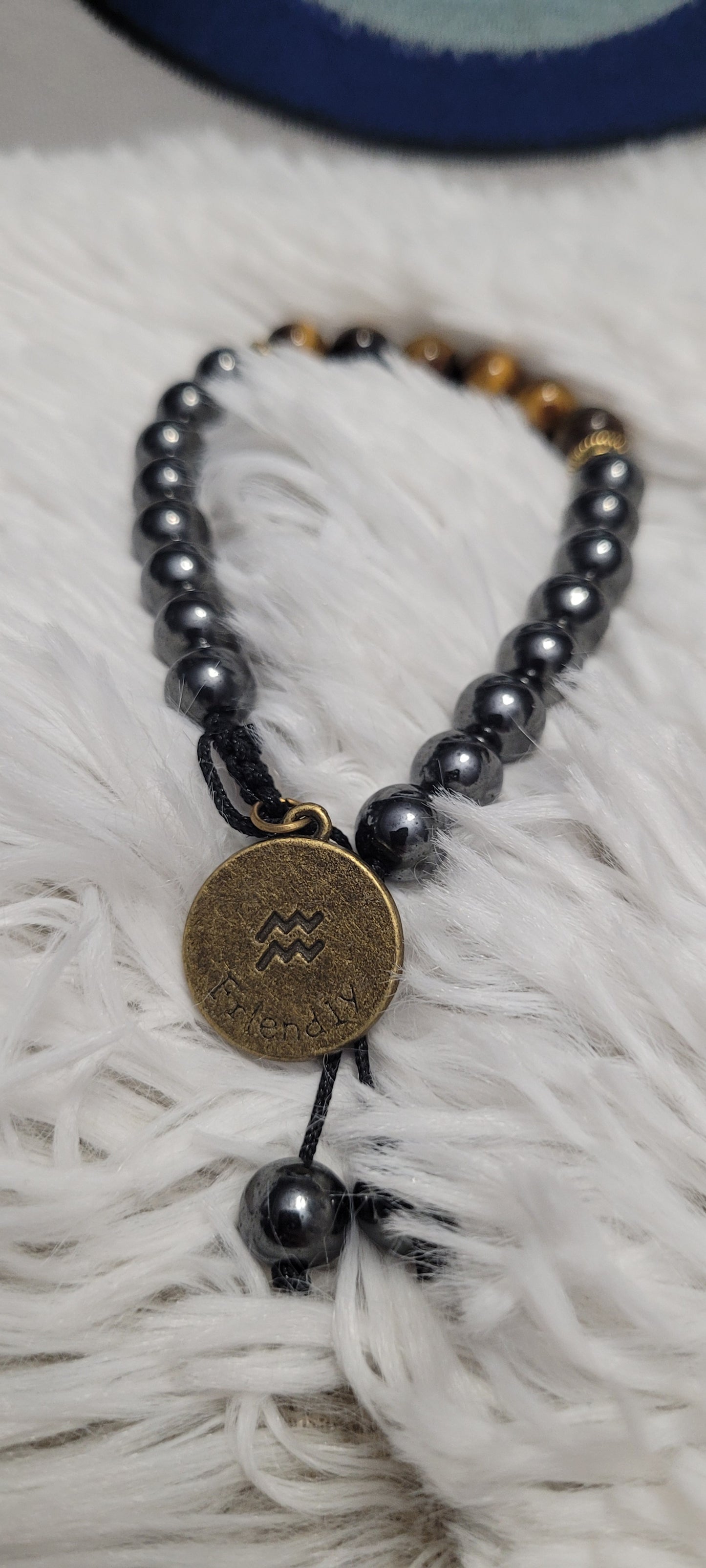 Zodiac protection of negative energy bracelet| Hematite| Tigers eye