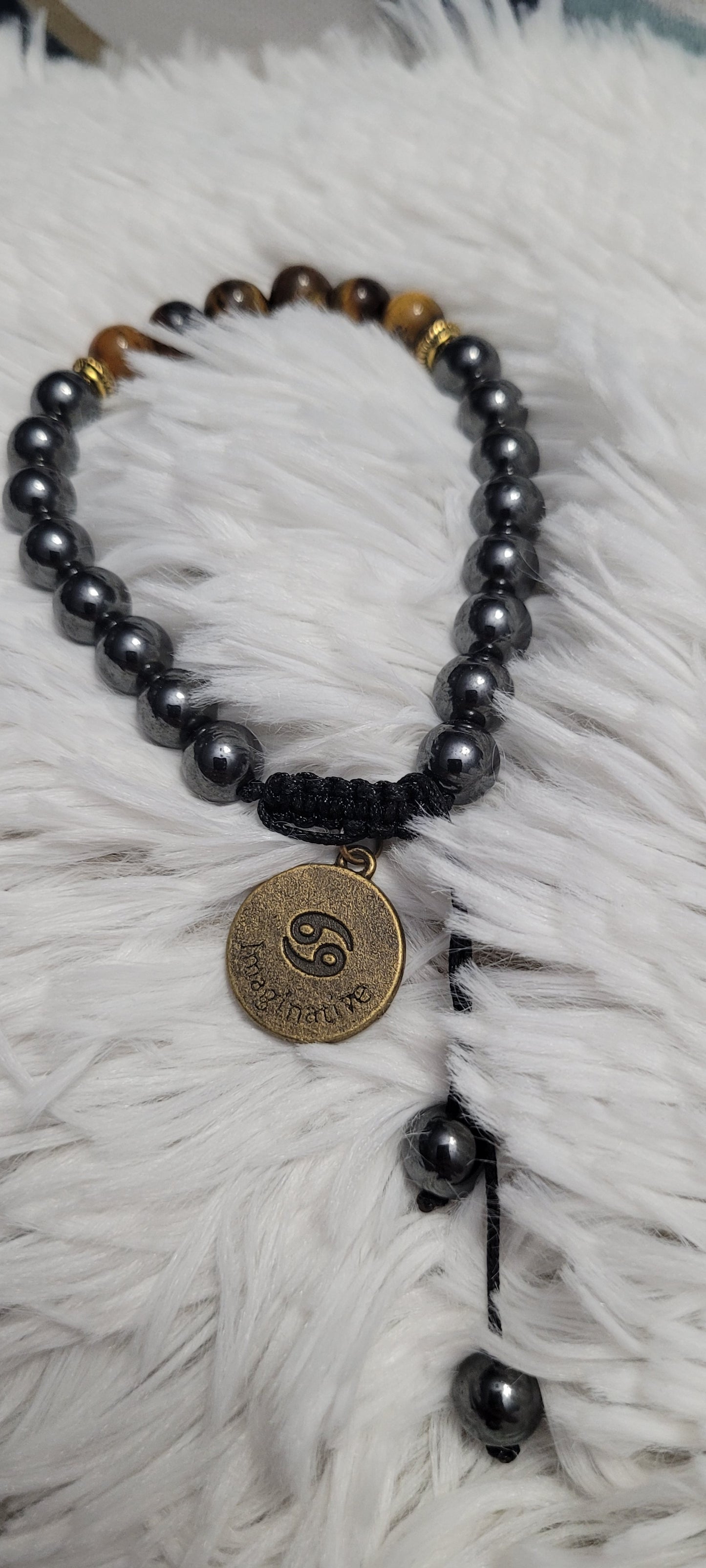 Zodiac protection of negative energy bracelet| Hematite| Tigers eye