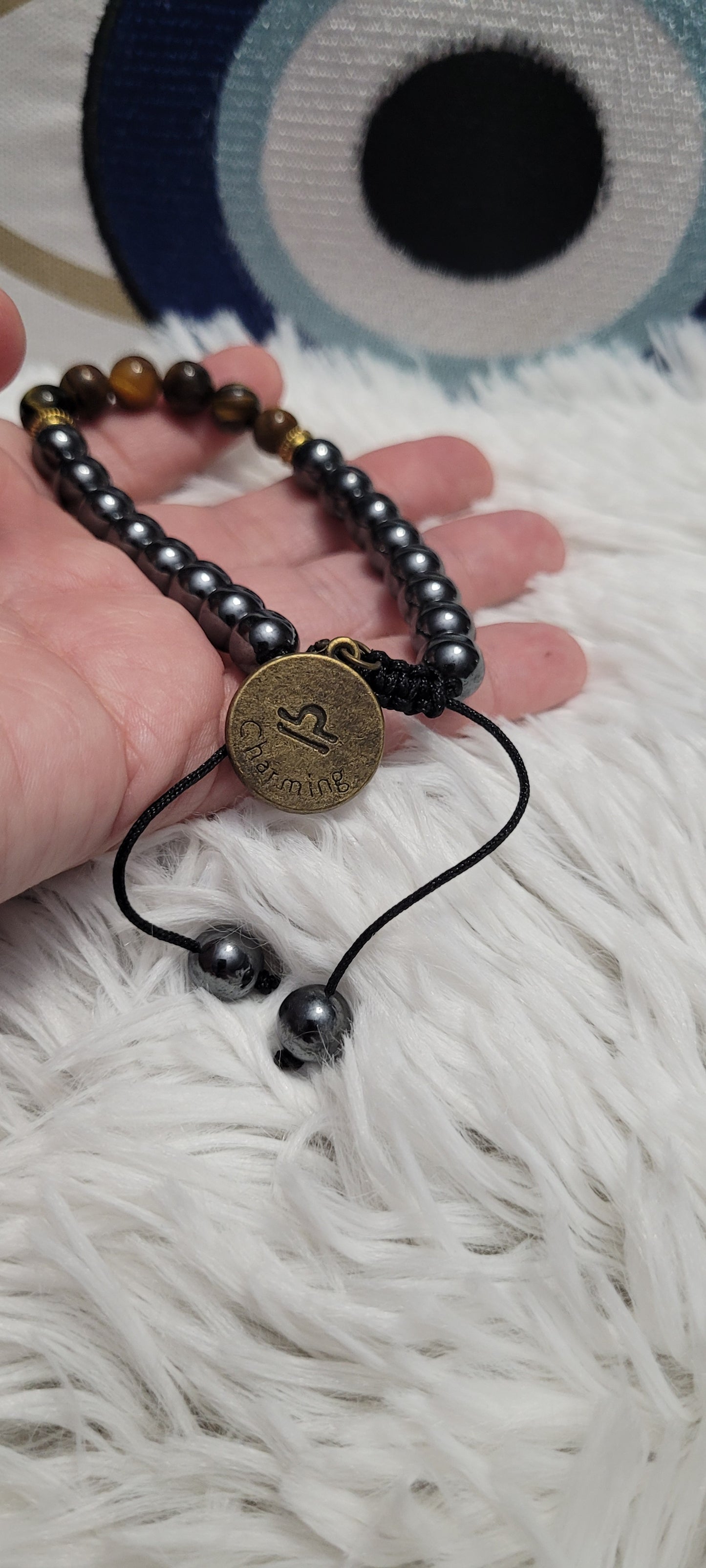Zodiac protection of negative energy bracelet| Hematite| Tigers eye