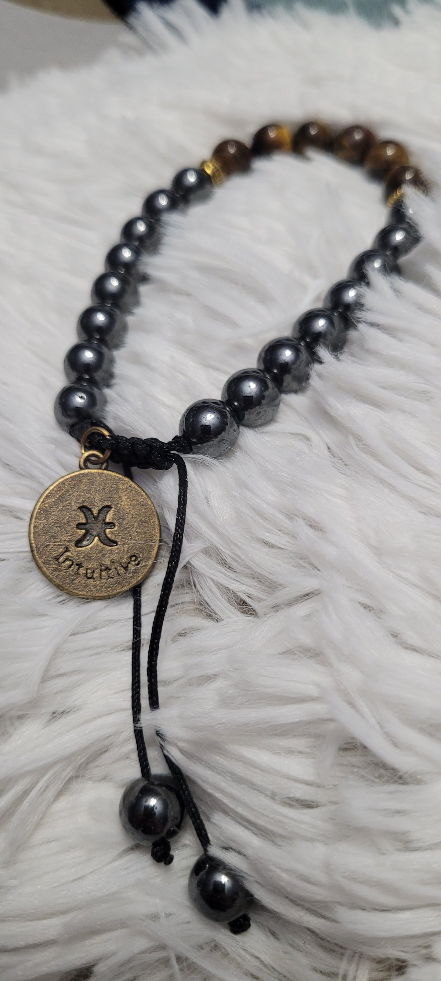 Zodiac protection of negative energy bracelet| Hematite| Tigers eye