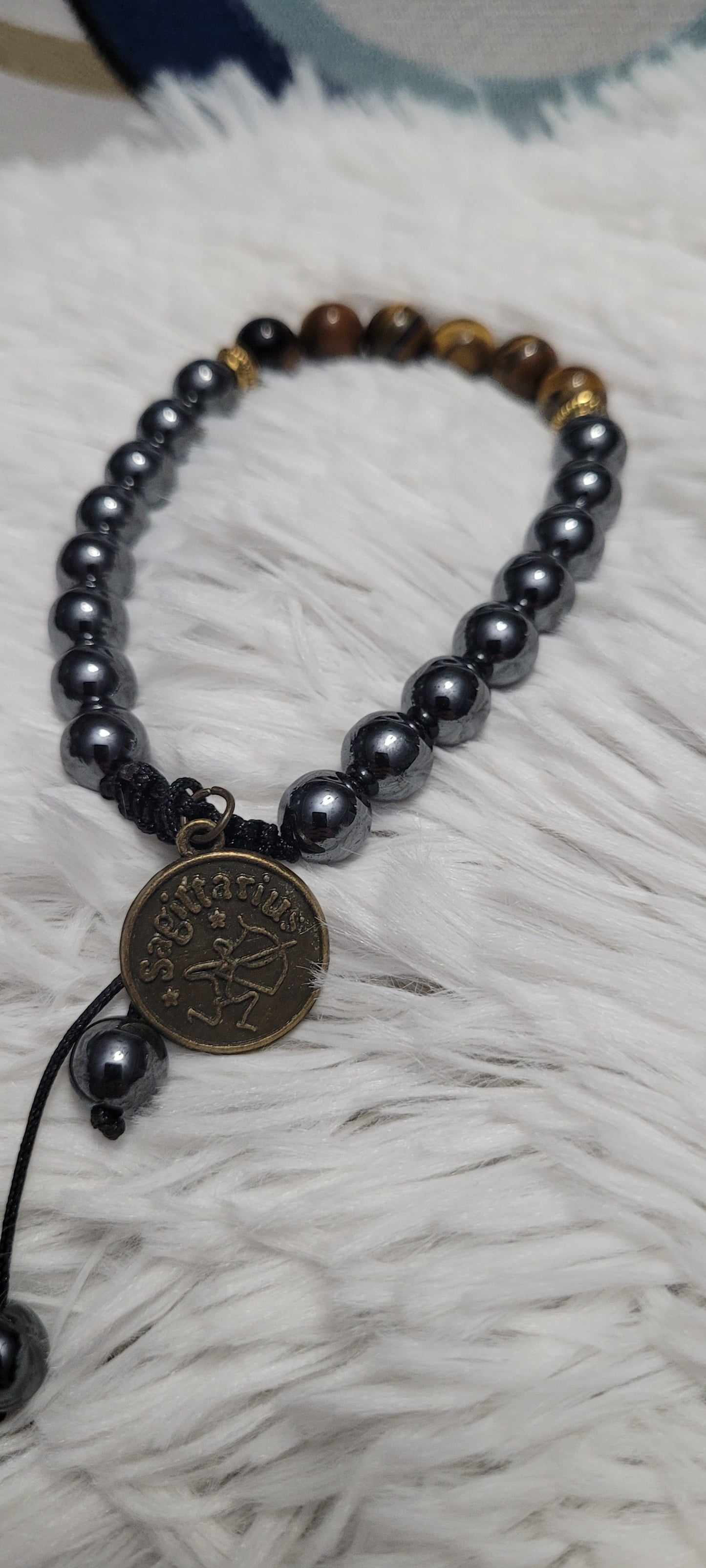 Zodiac protection of negative energy bracelet| Hematite| Tigers eye