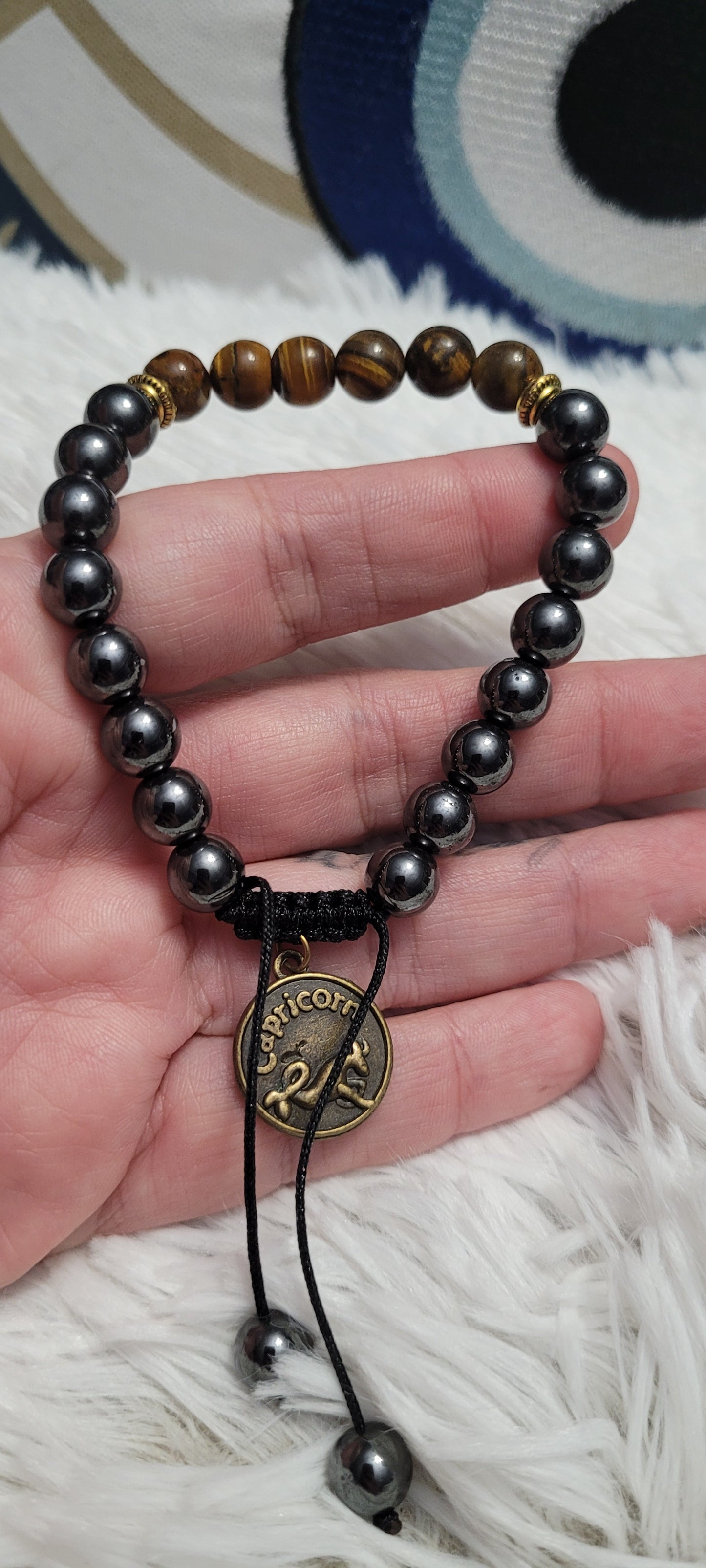 Zodiac protection of negative energy bracelet| Hematite| Tigers eye