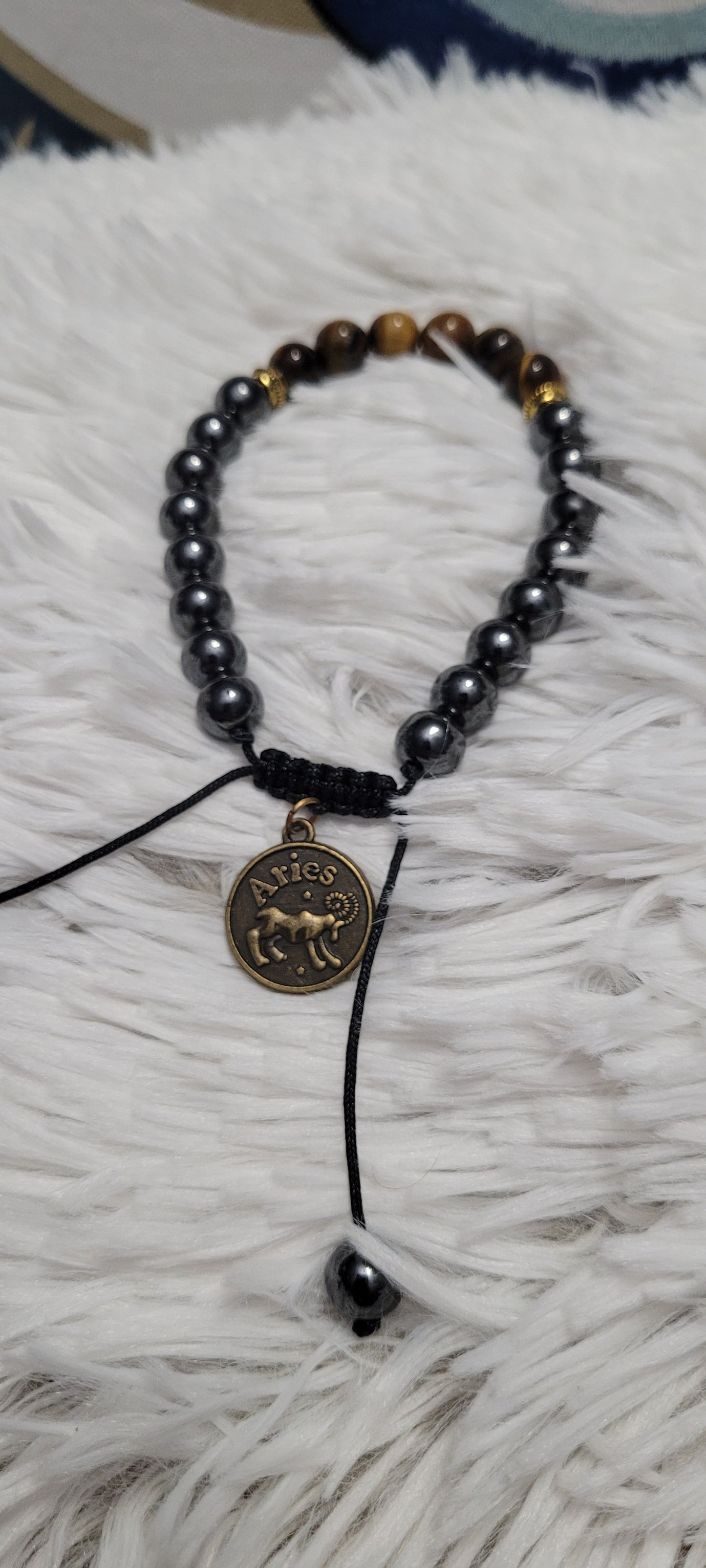 Zodiac protection of negative energy bracelet| Hematite| Tigers eye