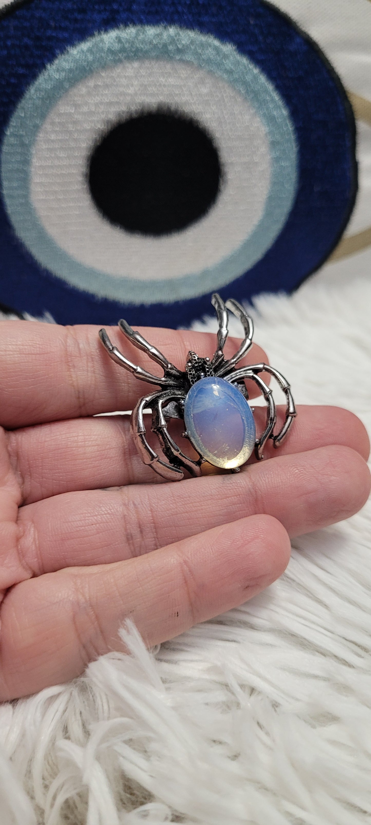 Opalite spider pin/brooch/pendant