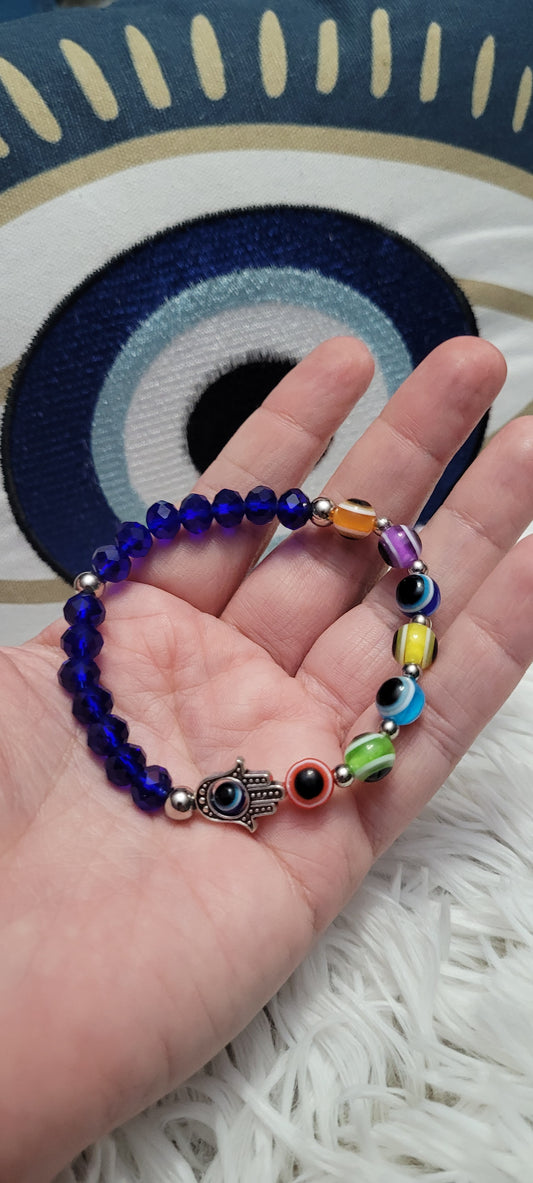 Chakra balancing blue bracelet+ protection from evil eye