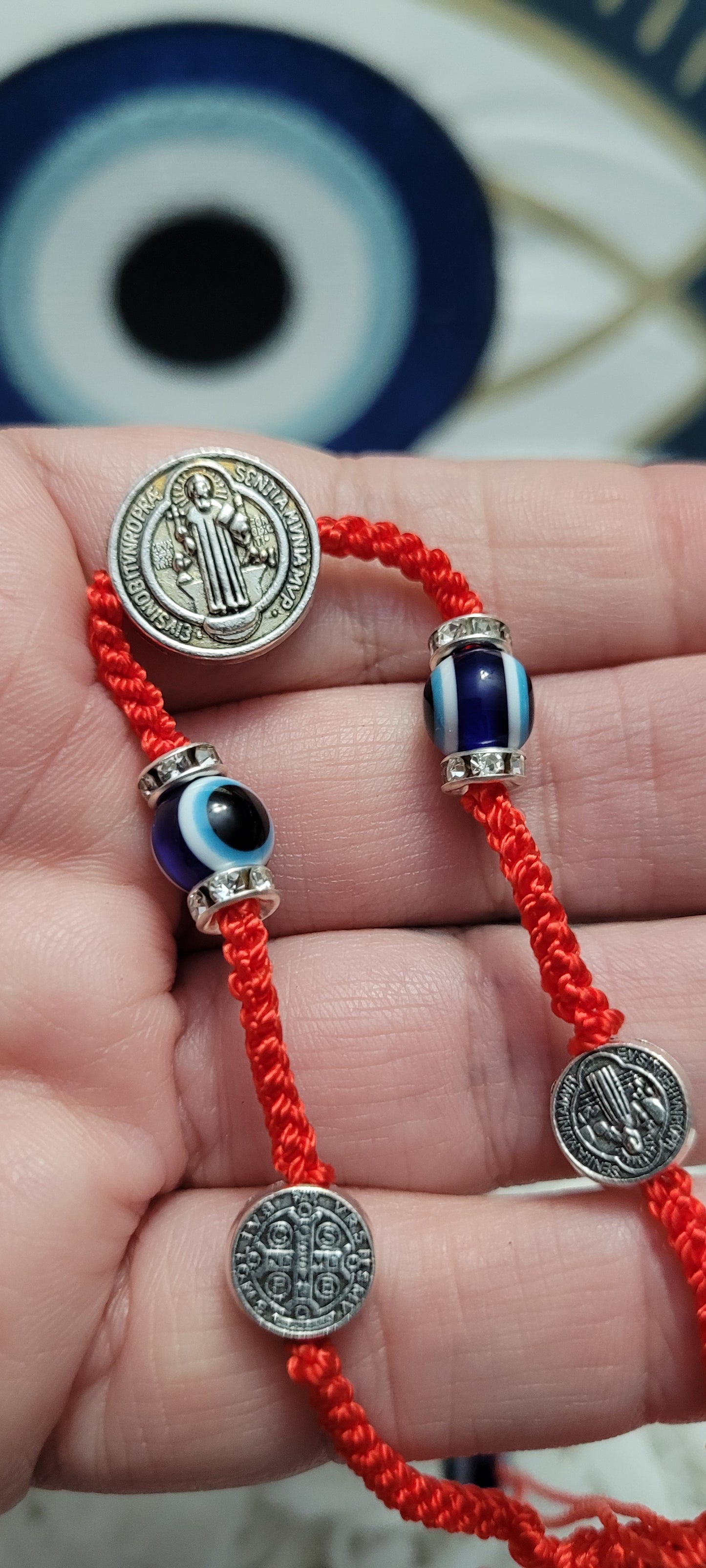 Saints + evil eye protection bracelet and offering