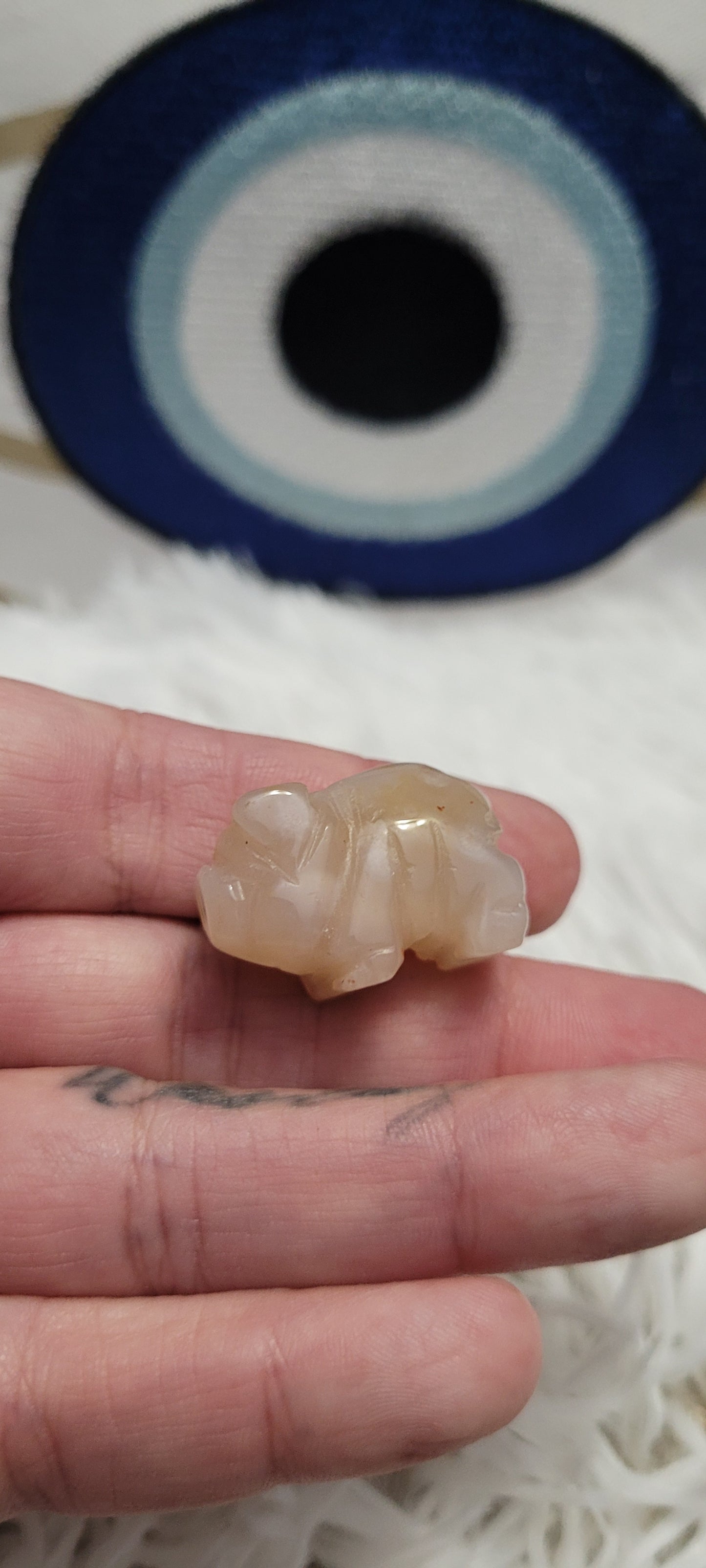 Flower agate mini pig crystal