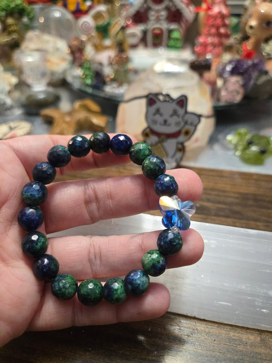 Enhance Spiritual Connection|Truth Seeking| Release Old Beliefs| Self Awareness| Azurite/Malachite Bracelet