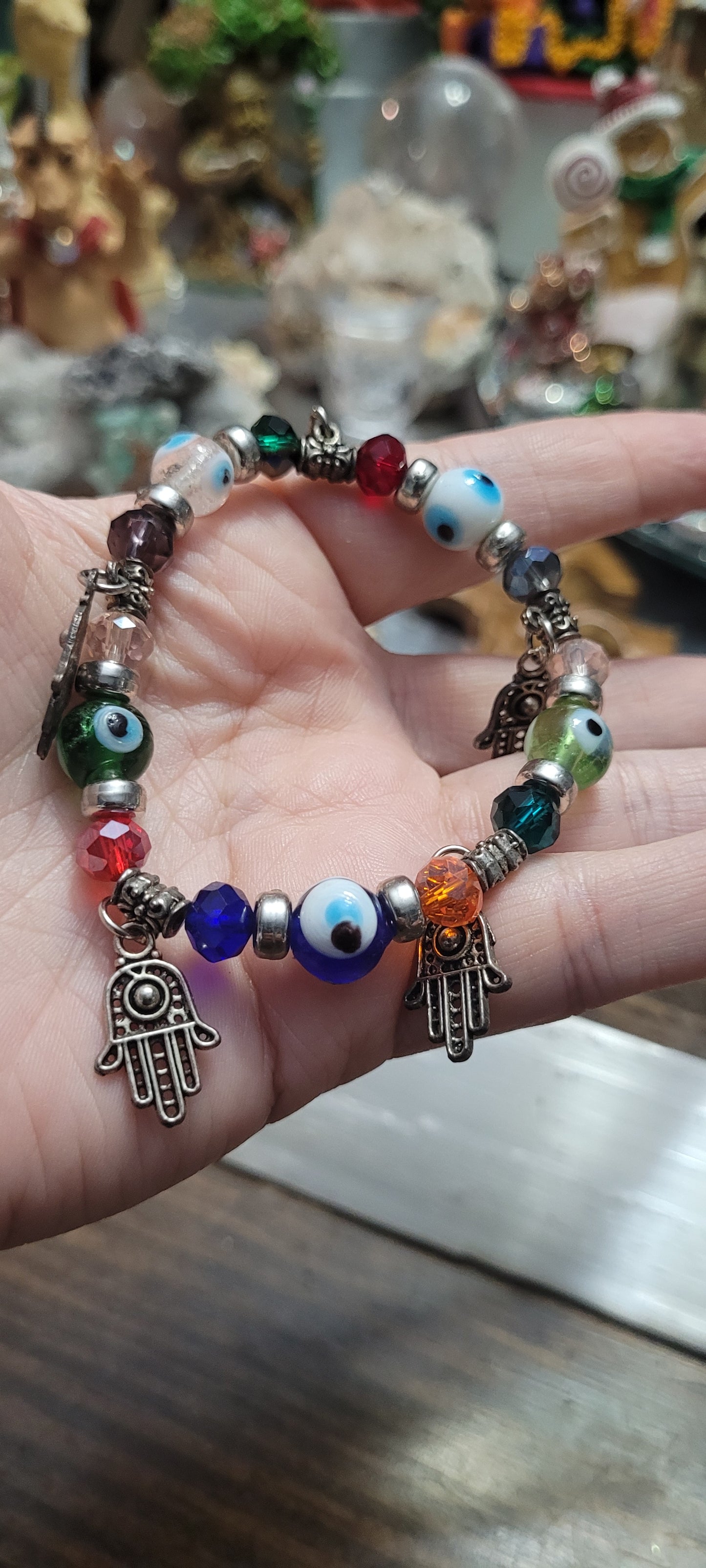 Evil Eye Protection | 🪬 Hamsa Bracelet | Colorful| Charm Bracelet