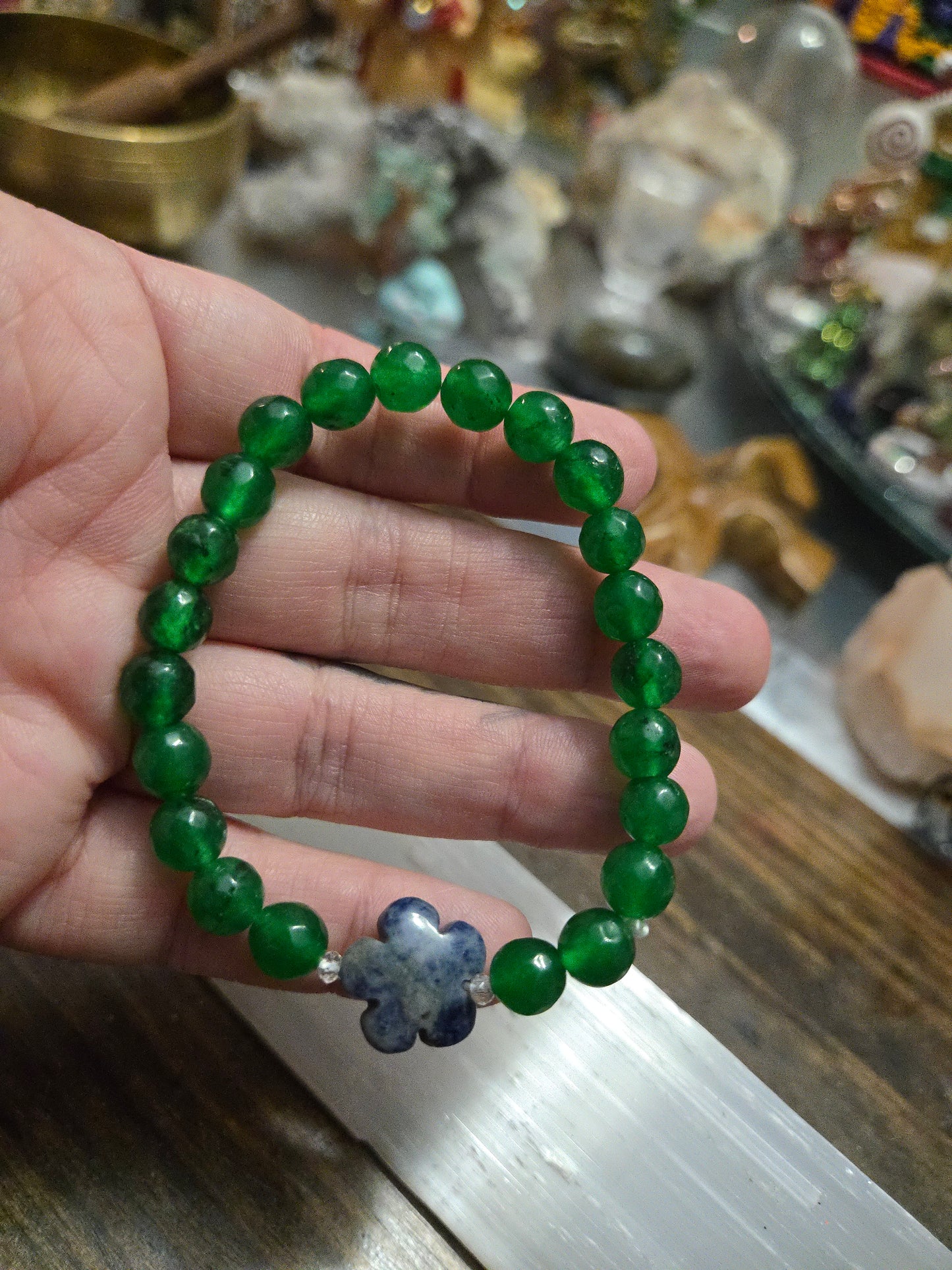 Prosperity| Heart Chakra| Good Fortune|New Beginnings| Green Jade 💚 | Sodalite bracelet