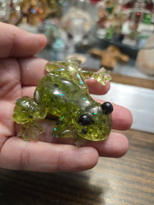 Good Luck| Prosperity Resin Frog 🐸 | Glitter | Crystals