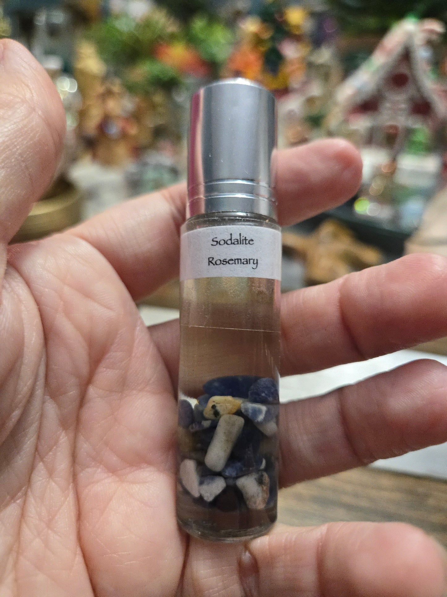 Third Eye Chakra| Intuition| Throat chakra | Relax| Ward off negative energy| Sodalite Crystal and Rosemary Essential Oil Roller