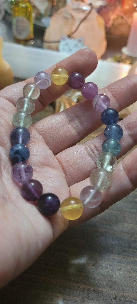 Rainbow Fluorite Bracelet – Clarity, Focus & Energetic Cleansing