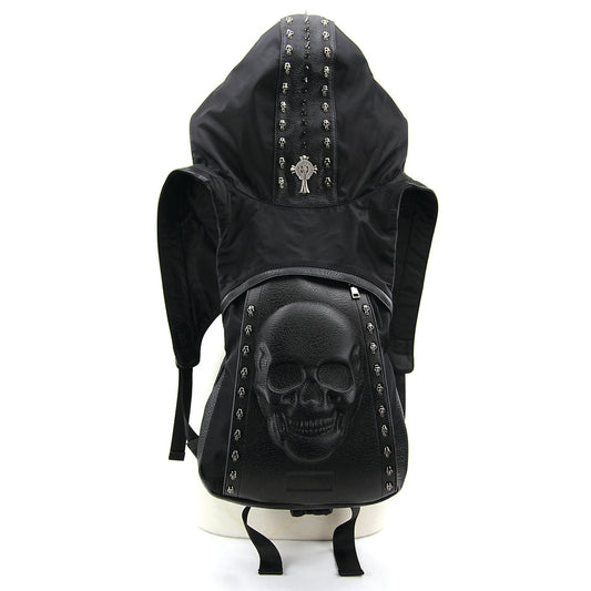 Skeleton Backpack With Hoodie In Vinyl And Polyester