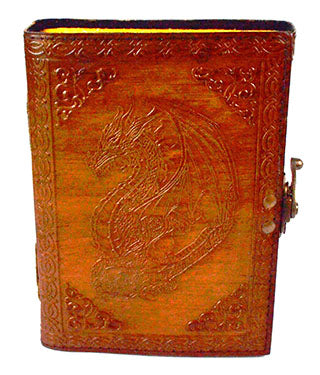 Dragon Journal aged looking paper leather w/ latch