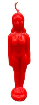 6 3/4" Red Woman candle