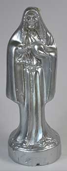 10" Silver Holy Death candle