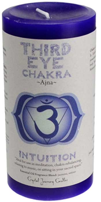 Third Eye Chakra pillar candle 3" x 6