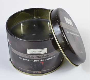 Gallina Negra (Black Chicken) quartz tin candle | protection