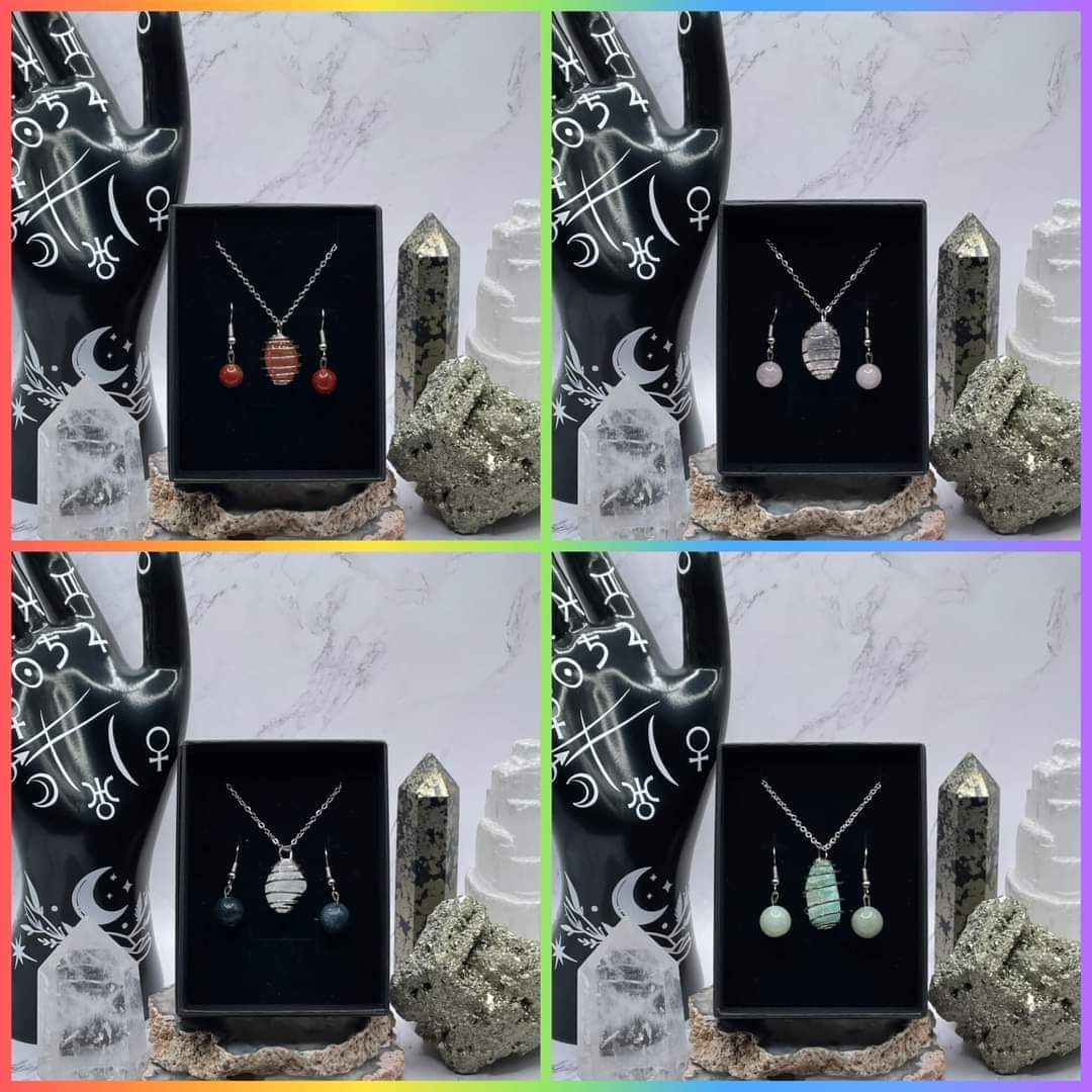 Spiral Cage Crystal Jewelry Set