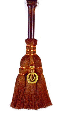 9 1/2" Pentagram Broom| Protection Pentacle Broom