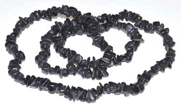 32" Black Stone chip necklace