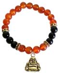 8mm Red Agate/ Black Onyx with Buddha