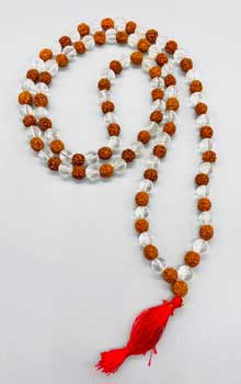 Rudraksha & Quartz japmala| mala| malabeads| meditation | mantras| mundras