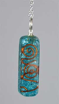 2" Orgone Aquamarine W 20" chain