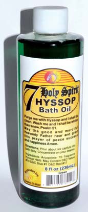 7 Holy Spirit Hyssop Bath Oil