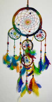 6" Rainbow Hemp dreamcatcher