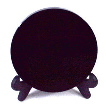 Black Obsidian scrying mirror W/ stand