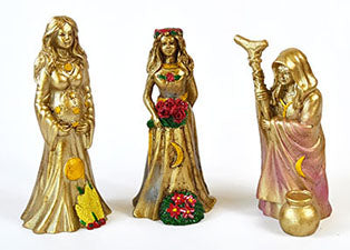 set of 3) ~4" Mother, Maiden, Crone figurines