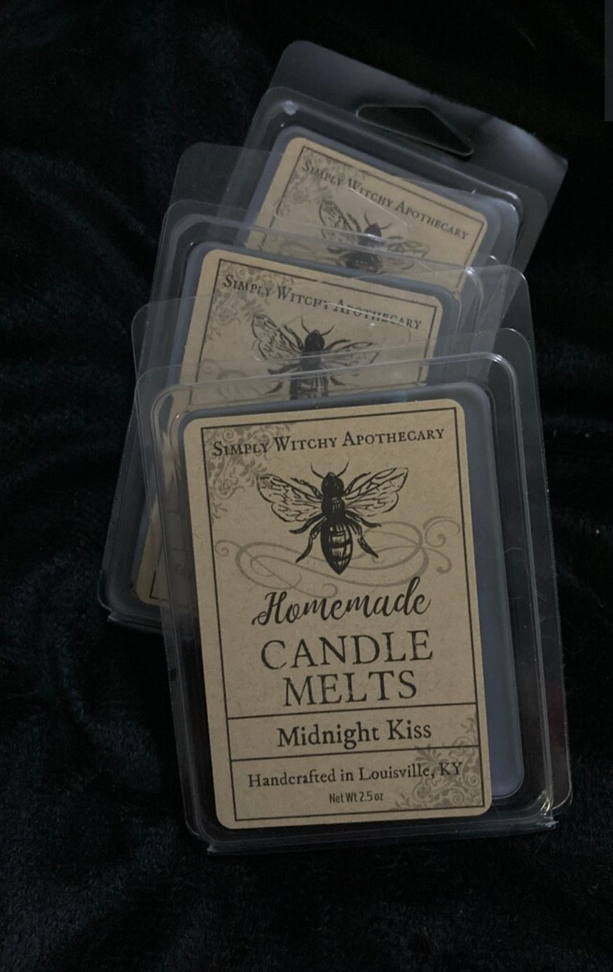 Midnight Kiss Wax Melts* Rose with Black Cherry* Relaxing Candle Melts *