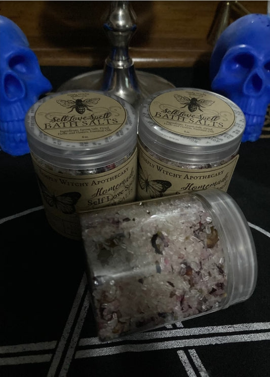 4 ounces Bath Salts * Self Love Spell Bath Salts * Relaxation Balt Salts * Spell Cast Bath Salts * Ritual Salts