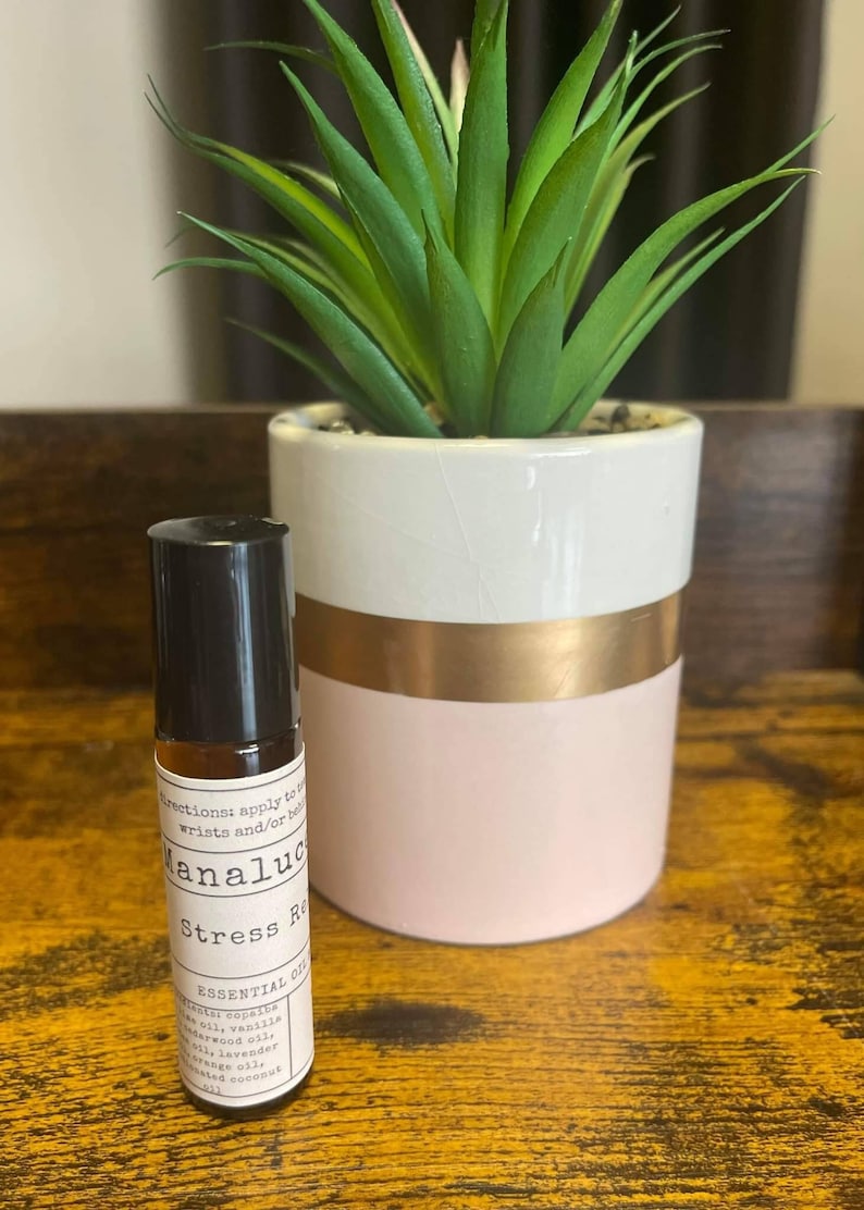 Stress relief essential oil roll on, essential oil roller blends, all natural beauty product, zero waste beauty, roll on perfume