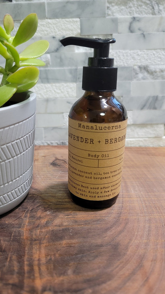 Lavender Bergamot Moisturizing Body Oil, Aromatherapy Body Oil, Skin Care, Gift For Her, Vegan Gifts, All Natural Skin Care Products