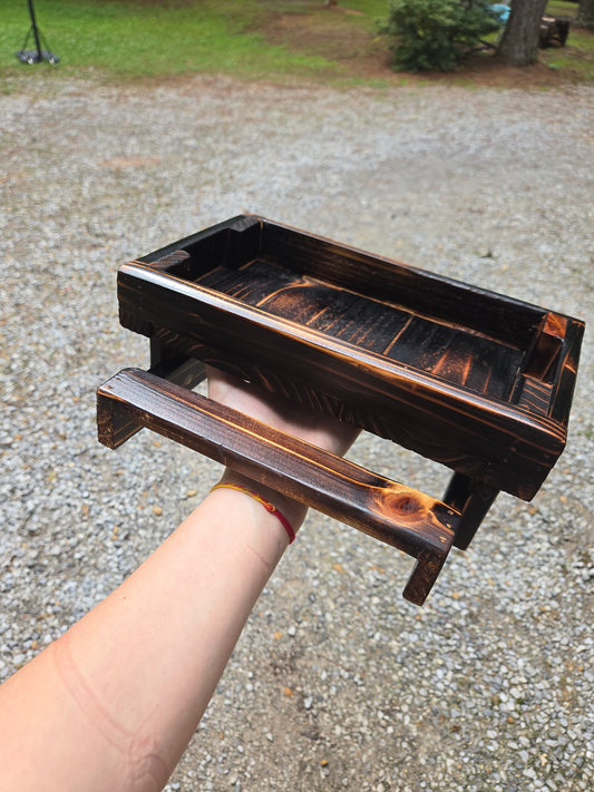 Handcrafted wooden durable squirrel feeder picnic table