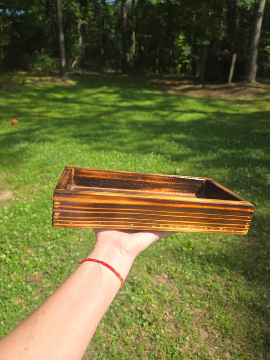 Catch all box| handcrafted wood box tray