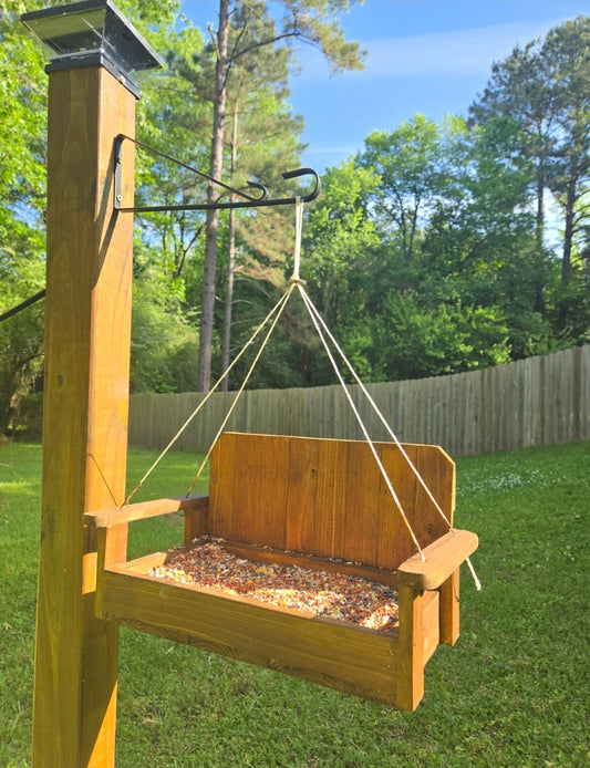 Squirel feeder| Bird feeder| double planter swing | handcrafted cedar wooden hanging plant box